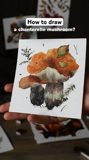 Easy mushroom drawing tutorial 🍄‍🟫 #art #drawing #painting