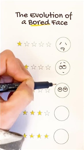 The Evolution of a Bored Face: Levels 1 to 5#shots #funny #easydrawing #howtodraw #drawing doodle