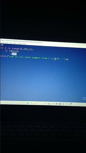 sum of all even numbers from 1 to 100 #nitinsir #python