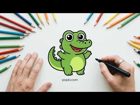 How to Draw a Cute Crocodile Easy 🐊🎨 Step-by-Step Tutorial for Beginners