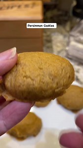 SOFT PERSIMMON COOKIES ¾ c. mashed persimmons ½ c. shortening 1 c. packed brown sugar 1 tsp. vanilla 1 egg 1¼ all-purpose flour 1 tsp. baking powder ½ tsp. salt ½ tsp. cinnamon ¼ c. water. Cream together shortening and sugar. Add vanilla and egg; beat well. Mix flour, baking powder, salt, and cinnamon and add to creamed mixture alternately with water; blend in persimmons. Drop by teaspoon onto greased cookie sheet.Bake at 350° for 8 to 12 minutes.I prefer it when the cookies are flattened before