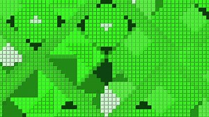 Pink and green background.Motion.Bright little squares that make up the mosaic and make different beautiful geometric patterns in animation.