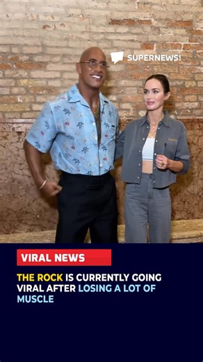SUPERNEWS! on Instagram: "🚨🪨From Rock to Pebble: Dwayne Johnson Debuts Lean New Look Dwayne “The Rock” Johnson stunned fans in Venice with a dramatic weight and muscle loss for his role as MMA legend Mark Kerr. TikTok users joked “The Rock became The Pebble,” while others said Hollywood finally forced him to swap biceps for feelings."