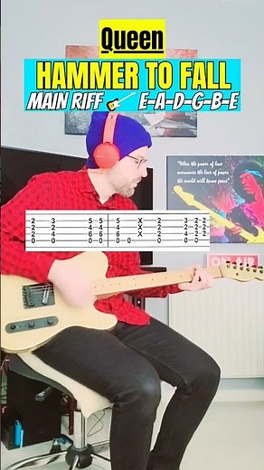 Queen - Hammer to Fall (Main Riff) Guitar Lesson | Tab | Tutorial #guitar #tutorial