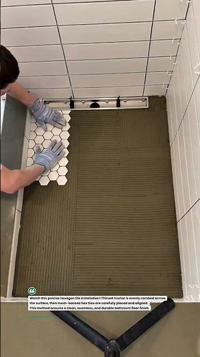 Perfect Hex Tile Installation! #tiling #DIY #construction #shorts #bathroom #tools