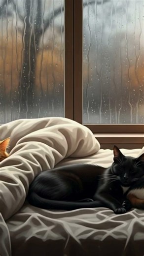 Nuit de pluie avec 3 chats : ASMR inaudible pour un sommeil immédiat 🌧️🐱 » #asmr #relaxation