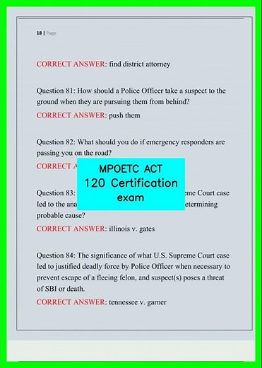 MPOETC ACT 120 Certification exam video