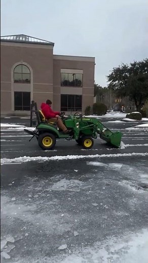 Clearing Snow and Ice with Leaf Blowers and a Tractor!