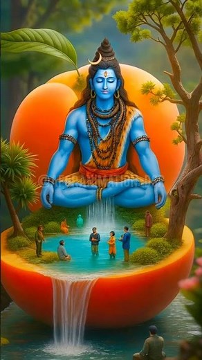 Lord Shiva 3D Animation | Surreal Peach Waterfall World | Divine Meditation Scene | A for Animation