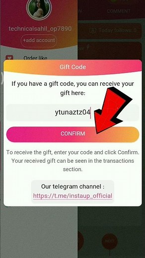 Instaup New Gift Code For Free Coins🤩/ Instaup Latest 2025 Version ❤🔥 #shorts #instaup #viralvideo