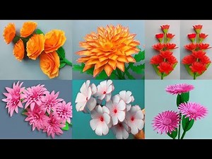 Amazing craft flowers with paper | Making flower | Color paper crafts easy | Simple paper art diy