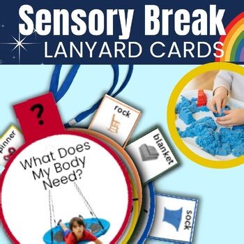 Editable Sensory Break Lanyard Cards Autism Visual Supports OT Self Regulation