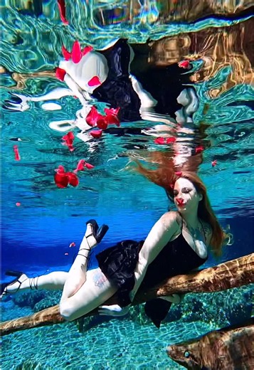 Underwater Freediver Mermaid: Elegant Freediving Model Shots