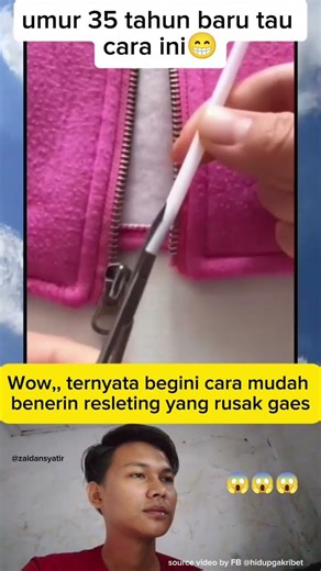 Tips cara benerin resleting.#daftarstory #tahukahkamu #videoviral #storywa #tutorial #fypp