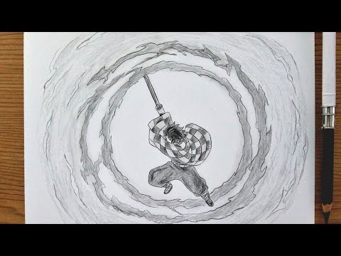 How To Draw Tanjiro Kamado Hinokami Kagura || Demon Slayer Anime Drawing Tutorial