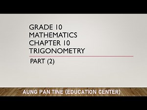 Grade 10, Maths, Chapter 10, Part 2