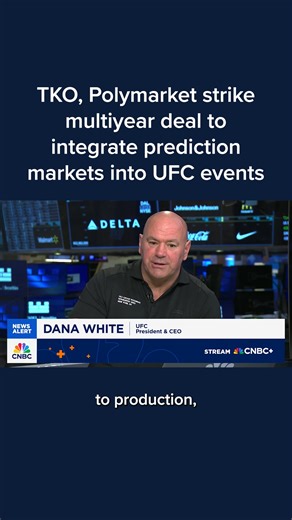 7.5K views · 38 reactions | TKO Group Holdings — the parent company of UFC and Zuffa Boxing — has signed a multiyear partnership with Polymarket to bring real-time prediction markets into live combat sports. “What’s exciting about our approach is you can buy and sell and you can trade just like a stock throughout the fight,” Polymarket CEO Shayne Coplan said on CNBC’s “Squawk Box” Thursday. Read more: cnb.cx/3LvEiEJ | CNBC | Facebook