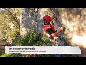 Tutorial Básico escalada: Desmontar / limpiar una reunion de escalada, pasando la cuerda en doble
