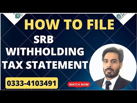 How to File SRB Withholding Tax Statement - Sindh Sales Tax Return Filing