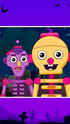 Five Spooky Robot Skeletons Went Out One Night #shorts #halloween #teeheetown #hooplakidz