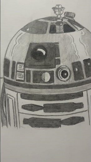 Drawing of R2-D2 with Luke’s Lightsaber #starwars #drawing #art