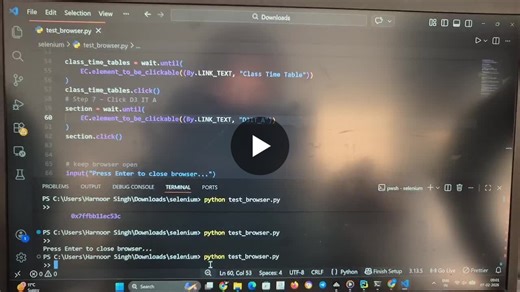 Python Selenium Automation Project | Harnoor Singh posted on the topic | LinkedIn