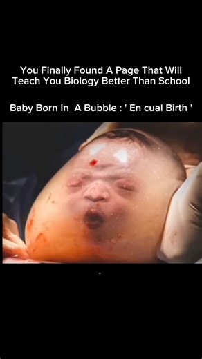 Explaining Biology on Instagram: "Baby Born in a Bubble — En Caul Birth An en caul birth happens when a baby is born still completely inside the amniotic sac (the thin, fluid-filled “bubble” that protects the baby during pregnancy). Normally, this sac breaks before or during labor (“water breaking”), but in an en caul birth it stays intact as the baby is delivered. Why it’s special Extremely rare (especially in vaginal births) The baby looks like they’re floating in a clear bubble Often consider