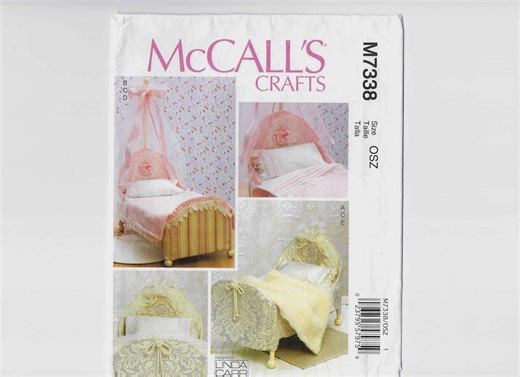 Mccall's 7338 Pattern for 18 Inch Doll Beds in 2 Styles and Bedding, From 2016, Factory Folded, UNCUT, Linda Carr Design, Upcycle Sewing - Etsy