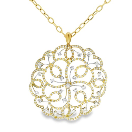 Diamond Pendant Necklace - 18k Yellow Gold With 4.29ct Diamonds - Etsy