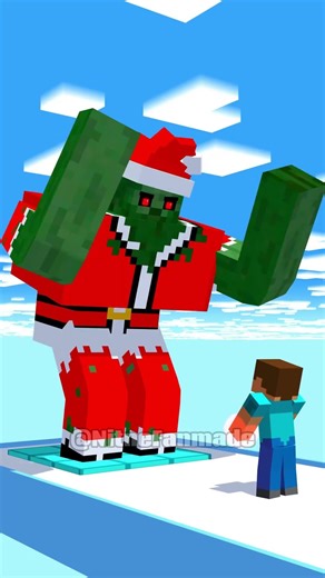 Help Steve Vs Santa Boss In Run Challange With Boss #minecraftanimation #minecraft