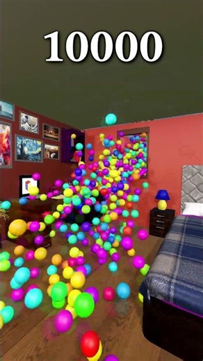 Intense 10,000 Balls Bedroom Fill Simulation #blenderanimation #3danimation #blender3d #b3d