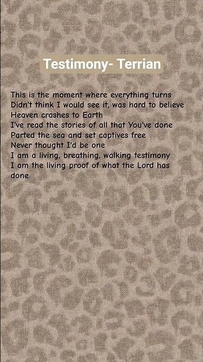 Testimony- Terrian #lyrics #music #song #testimony #terrian #hitsjustmusic #shorts #2025music #love