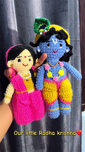 Handmade Radha Krishna Crochet Dolls at Reasonable Prices