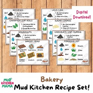 Bakery Mud Kitchen Recipes, Fun Learning Resource for Outdoor Forest School, Montessori, Homeschool, Creative Printable, Preschool Activity - Etsy