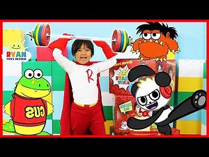 Ryan transforms to Kid Superhero Red Titan and introduce all his friends!!! - Videos For Kids