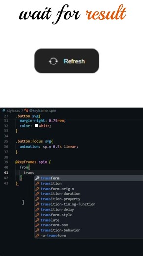 🔄 Refresh Button Animation #webdevelopment #html #css #shorts