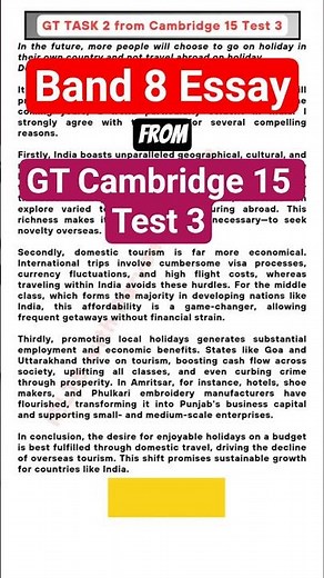 Band 8 Task 2 from GT Cambridge 15 Test 3 #ieltswriting #cambridge15 #ieltsgttask2