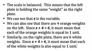 Units 6.2: Solving Equations Using Scales