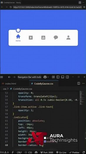 How to Create a Navigation Bar Using HTML & CSS Responsive Navbar Tutorial #shorts #viralshort