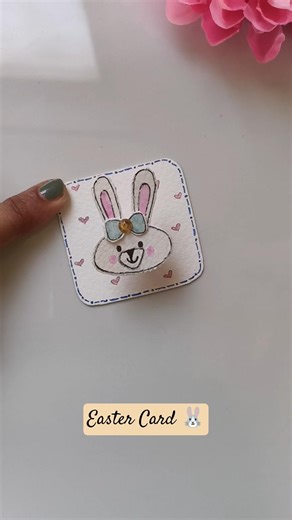 How to make an easy Easter Bunny Card?? #diy #handmadegift #eastercraft #bunny #explore