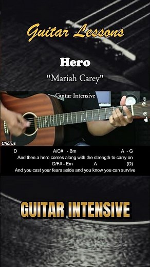 Hero - Mariah Carey | EASY Guitar Tutorial with Chords / Lyrics - Guitar Lessons #guitarchords