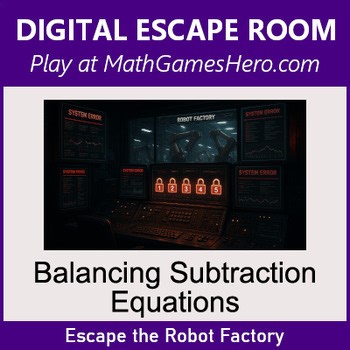 Balancing Subtraction Equations | Digital Math Escape Room Game