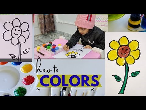 How to color sunflower | easy coloring step by step | kids learning #colors #kidslearning
