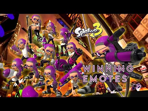 [Splatoon 3] World Premiere all type of weapon winning emotes poses Nintendo Splatoon