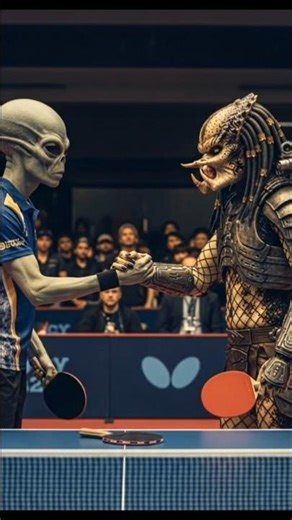 Predator vs Alien… in a TT Tournament? 👽🏓 | AI Short #aiimagination #aivideo #shorts