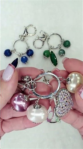 Silver Crystal Keychains | OOAK Cobalt Halo Bag Charm Color Video
