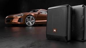JBL BassPro Nano Ultra-Kompaktes aktives Untersitz Subwoofer Set 15 x 20 cm - 200 Watt Unter sitz Auto Subwoofer Aktiv, schwarz