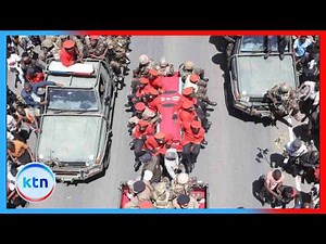 The body of Raila Odinga arrives in Kasarani for public viewing