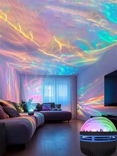 USB-Powered Northern Lights Projector - 1pc LED Mood Lamp With 16 Color Changing, Starry Projection, Remote Control & Adjustable Modes, Plug-In Bedside Lamp Bedroom Office Party, Decorative Indoor Lighting, Lightweight Plastic Body, Home Decor | SHEIN