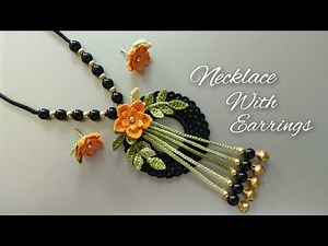 BEAUTIFUL NECKLACE SET WITH EARRINGS | CROCHET